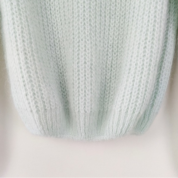 DOLCE CO Medium Made In Italy Wool-blend Knit Pullover Sweater Seafoam Green - Picture 3 of 7